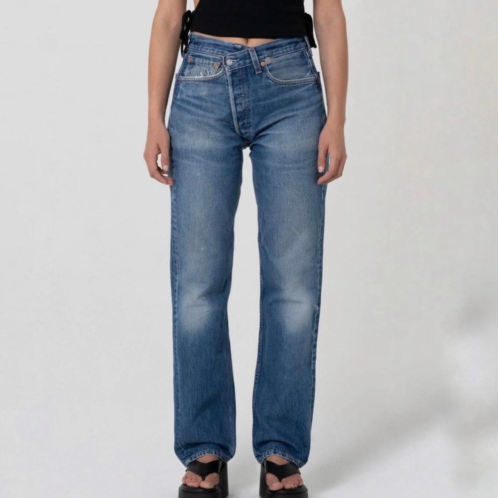 EB Denim vintage Levi's crossover Asymmetrical jeans